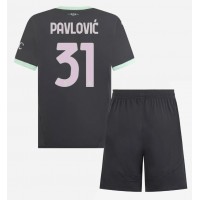 AC Milan Strahinja Pavlovic #31 Kolmas Peliasu Lasten 2024-25 Lyhythihainen (+ Lyhyet housut)